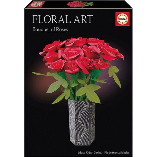 Kit Créatif - Educa - Floral Art Bouquet De Roses - Création De Roses En Papier Sans Colle - Dès 14 Ans