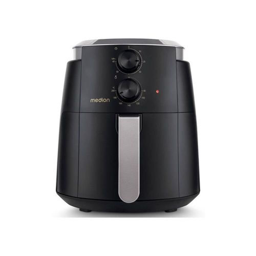 Friteuse à air chaud - MEDION - MD13020 - Airfryer - 1500 watts - Minuterie 60 min - Jusqu'à 200°C - 4,7 L - Noir