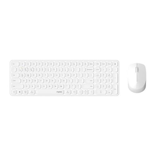 Ensemble Clavier-Souris - RAPOO - 9310M - Sans-fil - Multimode - Ultra-Slim - Blanc