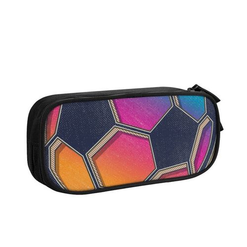 Trousse À Crayons Flammes Ballon De Football Kawaii Pour Filles Et Garçons,Grand Sac De Rangement,Fournitures Scolaires #S