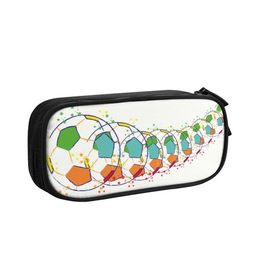 Trousse À Crayons Flammes Ballon De Football Kawaii Pour Filles Et Garçons,Grand Sac De Rangement,Fournitures Scolaires #C2