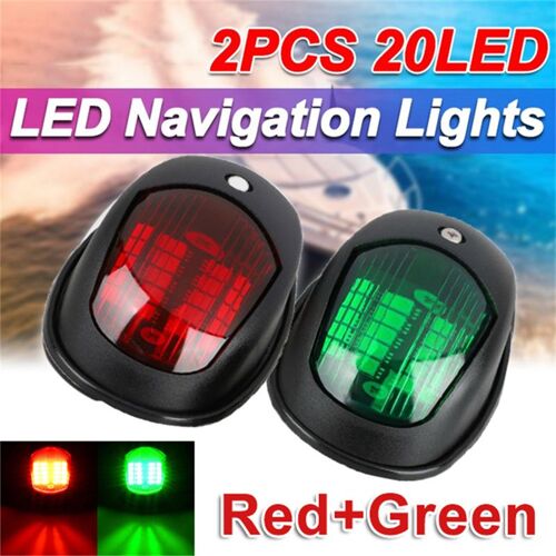 Feu De Navigation Led Pour Bateau, 2 Pièces/Ensemble, Feu De Signalisation Pour Yacht, Pilote (Lumière Rouge Et Verte)