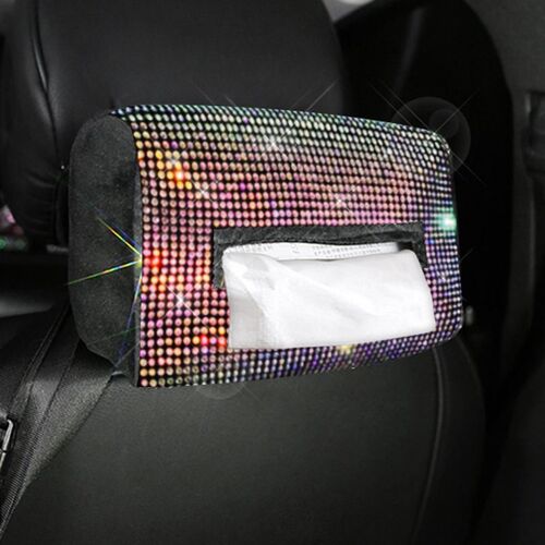 Boîte à mouchoirs incrustée de diamant, siège arrière de voiture, appui-tête, boîte à serviettes en papier, accessoires d'intérieur automobile 1 pièce