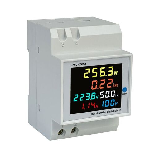 Panneau De Compteur D'énergie 6 En 1, Rail Din Ac, Tension D'ampérage De Courant, Moniteur De Puissance Multifonction 110v 220v 380v 100a
