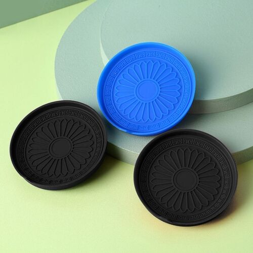4 Pièces De Tapis De Revêtement De Porte-Gobelet De Voiture Coussin En Silicone Anti-Dérapant Sous-Verres De Voiture Tapis De Diamètre De 2.75 ''pour Bouteille De Boisson