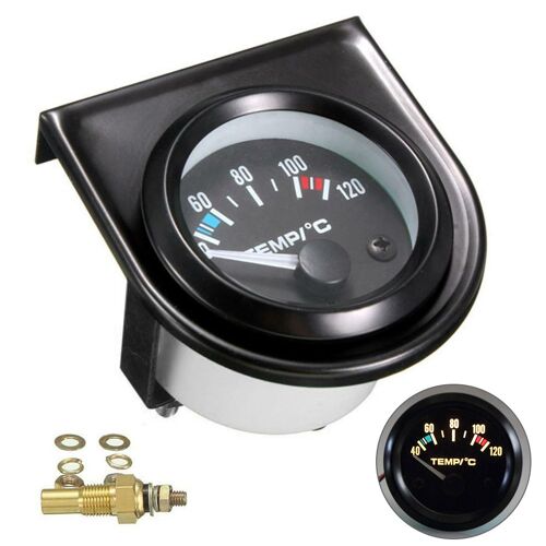 Compteur Numérique De Voiture Pour Automobile, 12v, 2 ""52mm 2"" 52mm, Température De L'eau, Ammètre, Coque Noire