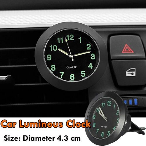 Mini Horloge Numérique À Quartz Lumineuse Pour Voiture, 1 Pièce, Clip De Sortie D'air, Accessoires D'intérieur