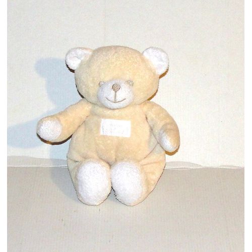 Doudou Ours Crême Tartine Et Chocolat Peluche Ourson Assis