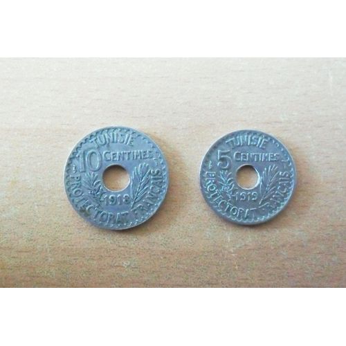 Lot De Monnaies Tunisie 1918 Et 1919 En Ttb+