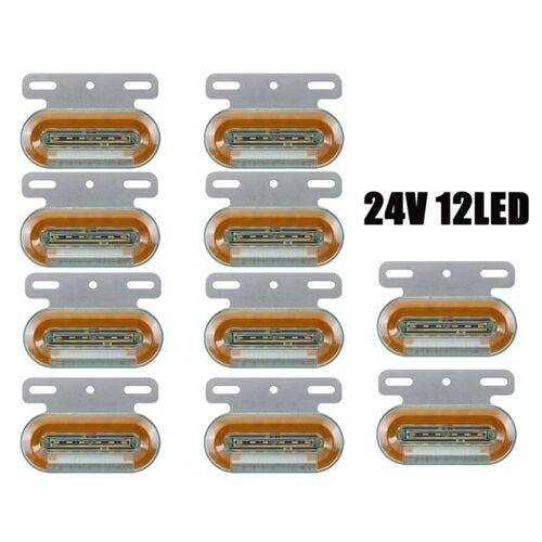 Indicateur Lumineux Latéral Led Pour Camion, Rv, Bus, Remorque 24v E8bc, Dégagement Ovale, 10 Pièces