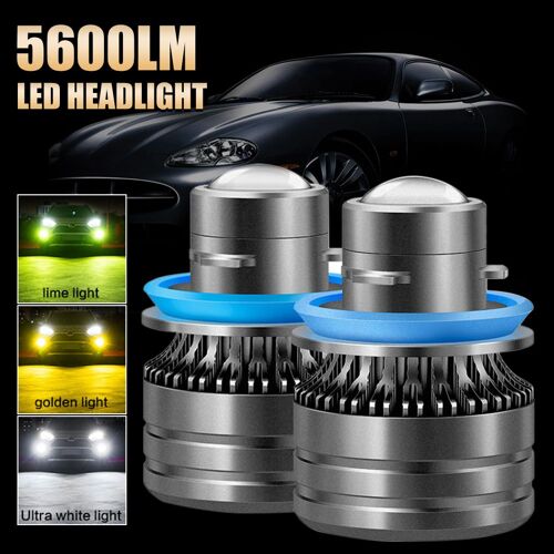 Phare De Voiture Led H11 9005 9006, Ampoules 40w 5600lm, Antibrouillard Vert, Jaune Et Blanc Très Lumineux Avec Lentille, Accessoires Automobiles