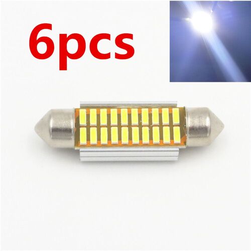 Ampoule Led C5w C10w Super Brillante Pour Intérieur De Voiture, Lumière Blanche, Guirlande Lumineuse, Canbus Sans Erreur, 41mm, 4014 24 Smd, 6 Pièces
