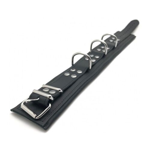 Collier & Laisse Collier Rembourré En Cuir Avec Anneaux D Noir The Red