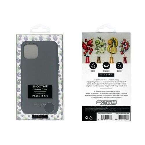 So Seven Smoothie - Coque de protection pour téléphone portable - silicone - noir - pour Apple iPhone 11 Pro