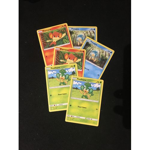 (1418) 2x Feuillajou + 2x Flamajou + 2x Flotajou (Pokemon)