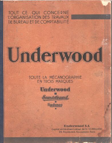 Catalogue Underwood 1932