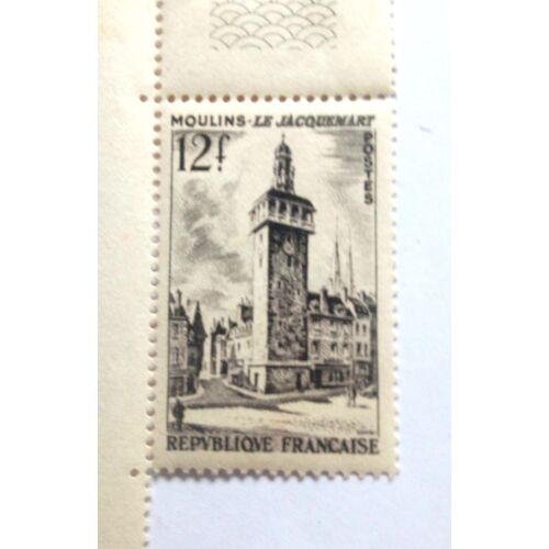 Timbre France - Yt 1025 - 12f - 1955 - Moulins, Le Jacquemart