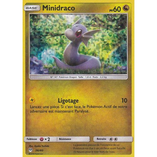Carte Pokemon - Minidraco - 36/40 - Holo-Mosaique - Macdonald 2019
