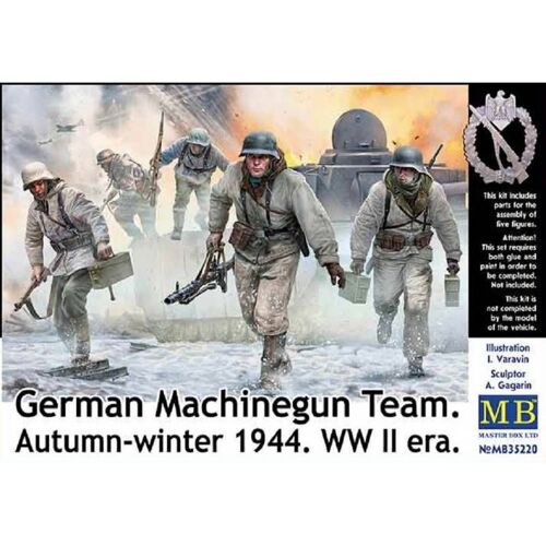 Master Box Ltd - German Machine Gun Team. Autumn-Winter 1944. Wwii Era.Maquette Figuri