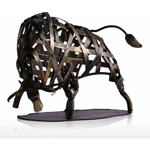 Sculpture en métal de taureau en fer tressé, articles d'ameublement pour la maison, artisanat