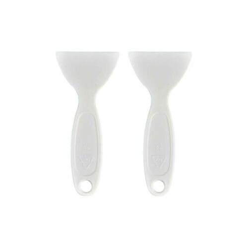 Lot de 2 grattoirs pour réfrigérateur, pelle en plastique dur pour dégivrage, grattoir pour réfrigérateur, congélateur, durable, pour nettoyer la glace pilée, blanc