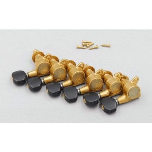 Mecaniques Guitare 6 En Ligne Xgold Bouton Noir Satin Droites