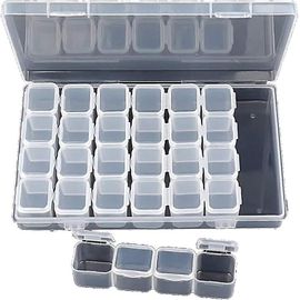 1 Boîte De Rangement En Plastique À 28 Compartiments Pour Peinture Diamant, Organiseur De Bijoux, Boîte De Rangement Pour Broderie Diamant, Outils De Nail Art, Étui De Rangement Pour Bricolage
