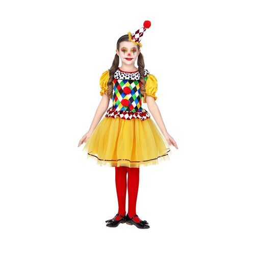 Déguisement Clown Coloré Fille - Taille: 8-10 Ans (140 Cm)