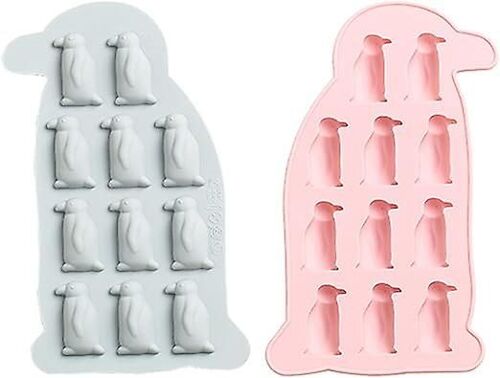 Lot De 2 Moules À Chocolat En Forme De Pingouin, Moules À Glaçons Antiadhésifs Pour Faire Du Chocolat, Des Bonbons, De La Gelée, Des Biscuits, Des Glaçons Et Du Savon
