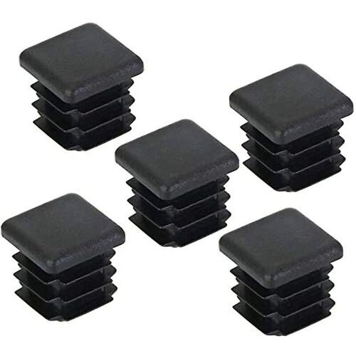 Lot de 20 embouts de pieds de chaise, embouts carrés en plastique pour pieds de meubles, trampoline, armoire, étagère, chaise, 20 x 20 mm