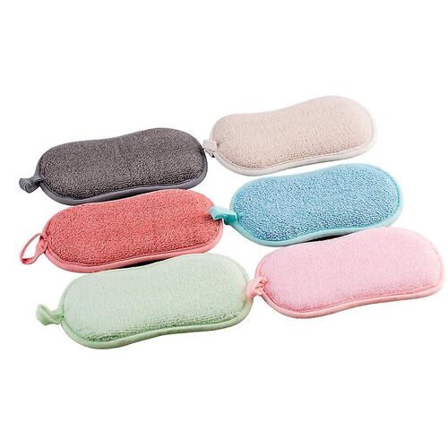 Éponge à vaisselle réutilisable en microfibre lavable pour assiettes et poêles (6 pièces)