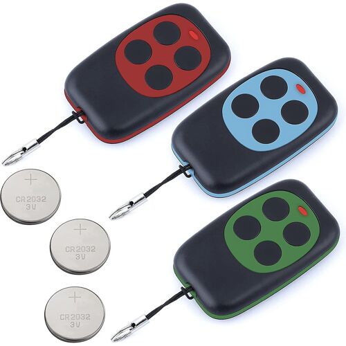 Télécommande universelle pour portail automatique à large portée (fréquence 433,92 MHz). Élégante télécommande programmable à code fixe (piles non fournies).