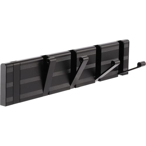 Porte-manteau mural pliable, porte-manteau mural intensif noir avec 5 crochets, porte-manteau moderne en métal pour salle de bain, chambre, couloir