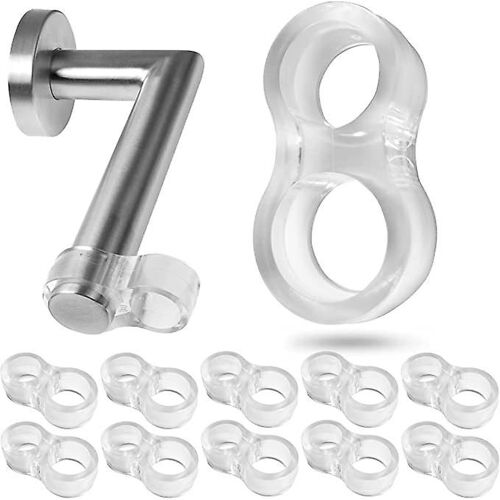 Butées de poignée de porte et de fenêtre, 10 pièces, transparentes, anneaux de Ø 15 et 18 mm, en silicone flexible et extensible, protection murale contre le vent