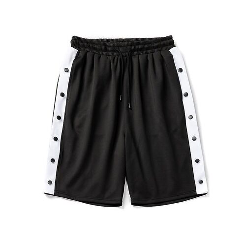 Short De Basket-Ball Détachable Pour Homme, Avec Boutons-Pression Latéraux, Ouverture Complète, Short D'échauffement Post-Opératoire Avec Poches, Noir, Taille Xxl