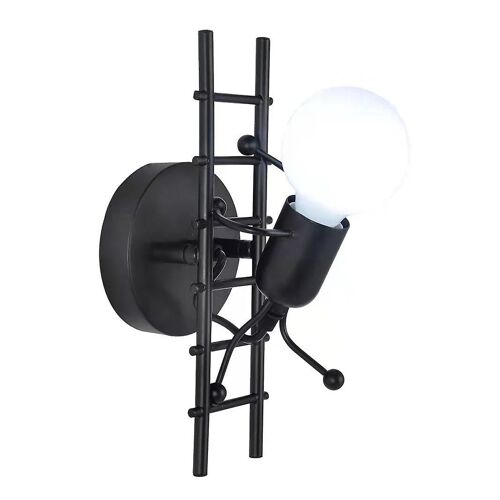 Applique Murale Huma D'intérieur E27, Applique Murale Industrielle Moderne De Style Simple Pour Salon, Couloir, Chambre À Coucher, Ampoule 220 V Non Incluse (1 Article, Bla