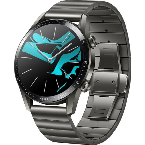 Huawei Watch GT 2 - Elite - 46 mm - acier inoxydable gris titane - montre intelligente avec bracelet de lien - acier inoxydable - gris titane - taille du poignet : 140-210 mm - affichage 1.39" -...