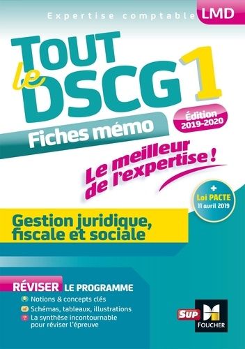 Tout Le Dscg 1, Gestion Juridique Fiscale Et Sociale - Edition 2019-2020