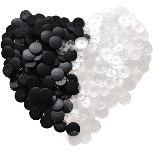 Lot De 300 Breloques En Plastique Noir Transparent De 12 Mm Pour Chaussures, Accessoires Pour Bracelets