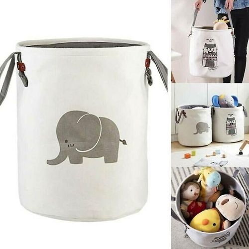 Panier à linge, panier à linge, panier à linge pour enfants, boîte à linge, boîte à jouets, éléphant gris