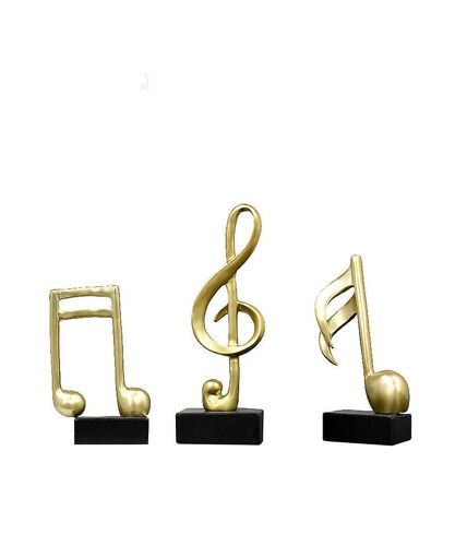 Lot de 3 statues décoratives en résine représentant des notes de musique