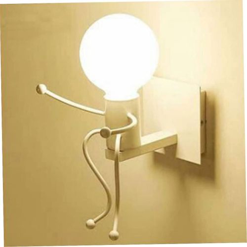 Appliques Murales De Chambre À Coucher, Lampes Murales Modernes Et Créatives, Robot Huma, Robot Rétro Huma Leaf, Blanc 220 V