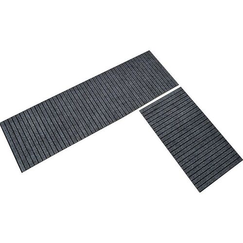 Tapis D'évier, Lot De 2 Tapis De Cuisine Antidérapants, Motif Rainuré, Paillasson D'entrée Absorbant, Paillasson Moderne Gris 40 60 + 40 120 Cm