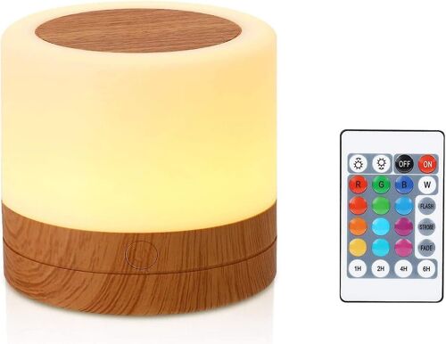 Taipow Veilleuse, Mini Lampe De Chevet Multicolore À 360°, Rechargeable, Avec Télécommande Tactile À Luminosité Réglable