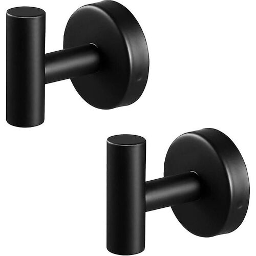 Lot de 2 crochets porte-serviettes en acier inoxydable SUS 304 noir pour suspendre vêtements, manteaux, serviettes de bain