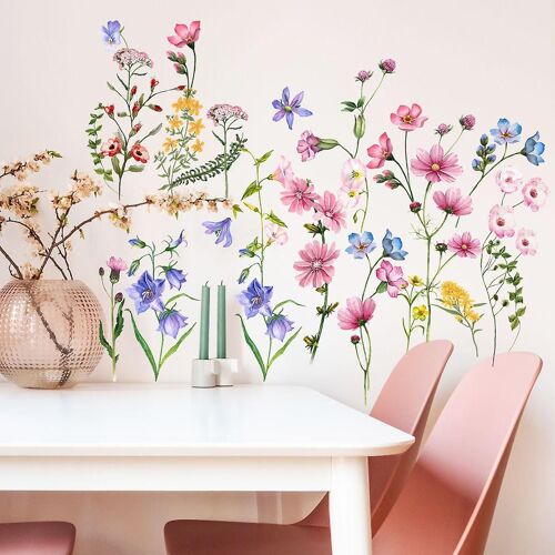 Autocollant mural fleur pivoine en vinyle, autocollant mural floral, 1 lot