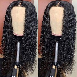 Perruques Lace Front Pour Femmes Noires, Cheveux Humains Brésiliens Vierges, Perruques Lace Front Bouclées Profondes Avec Cheveux De Bébé Pré-Épilés, Noeuds Blanchis, Couleur Naturelle. 