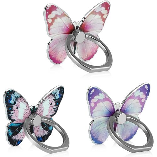 Support De Téléphone Portable En Forme De Papillon Mignon, Rotation À 360°, Support De Doigt En Métal, Béquille Universelle, Compatible Avec Iphone, Samsung Galaxy, Lg, Google Pixel, Ipad 3