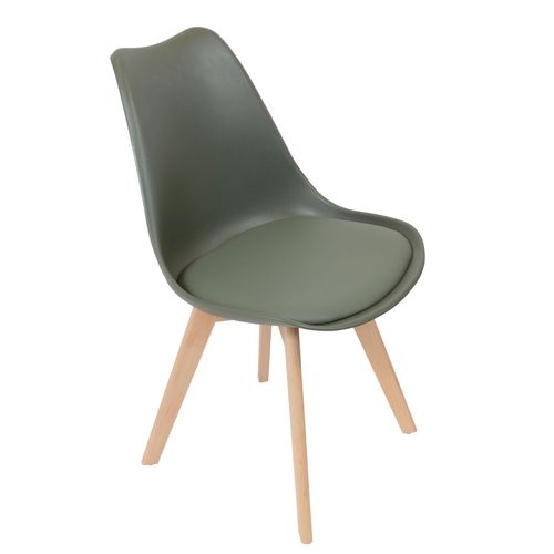 Chaise Scandinave Avec Cousin Cocooning - Vert Kaki