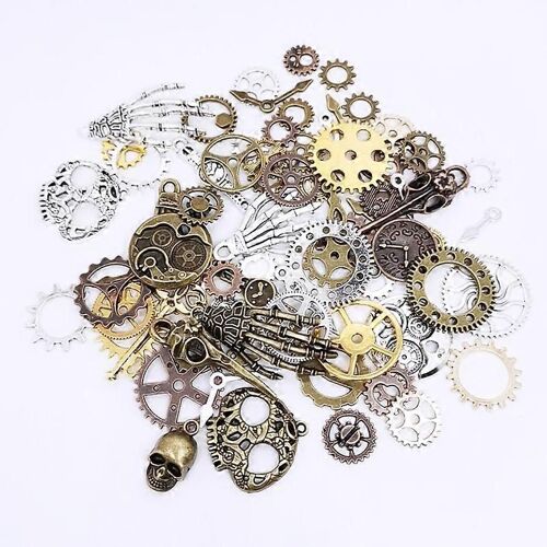 76 Pièces Steampunk Accessoire Décoratif Pendentif Steampunk Gear Pour La Fabrication De Bijoux Accessoires D'artisanat